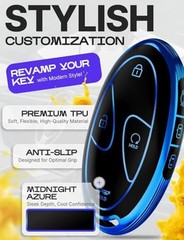 Compatible with Hyundai Key Fob Cover & Keychain | Blue & Black 7 Buttons_2