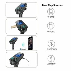 Bluetooth Wireless Car AUX Stereo Audio Receiver FM Radio Adapter USB Charger SD