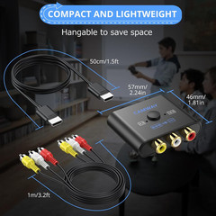 RCA AV to HDMI Adapter 1080P Converter 4:3 16:9 Switch with Cables