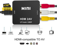 HDMI to RCA, HDMI to AV Converter 1080P 3RCA Cvbs Composite Video Audio Convert
