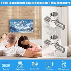 2 Pack Coaxial Cable Splitter TV Splitter 2 in 1 Out F Type RG6 Male to…