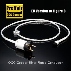 24K Gold Plated EU/US Version AC Power Cord OCC Copper Silver Plated Power Cable