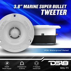 DS18 NXL-T1 Marine 1” VC Waterproof Aluminum Bullet Tweeter 240W Max, 4 Ohms