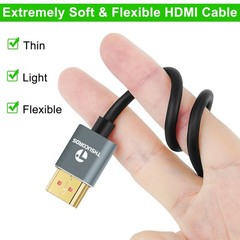 Thsucords Ultra Thin 8K 4K HDMI Cables 10FT, Slim & Flexible 1-PACK