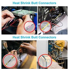 100PCS Solder Seal Wire Connectors Heat Shrink Wire Butt Solder Terminals Sleeve