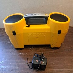 Sony CFD-980 Sports Yellow Boombox CD Cassette AM/FM Radio Vintage 1990s works