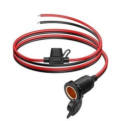 12V Fixed Thread Cigarette Lighter Socket Pigtail Cable, 14AWG Waterproof Cigare