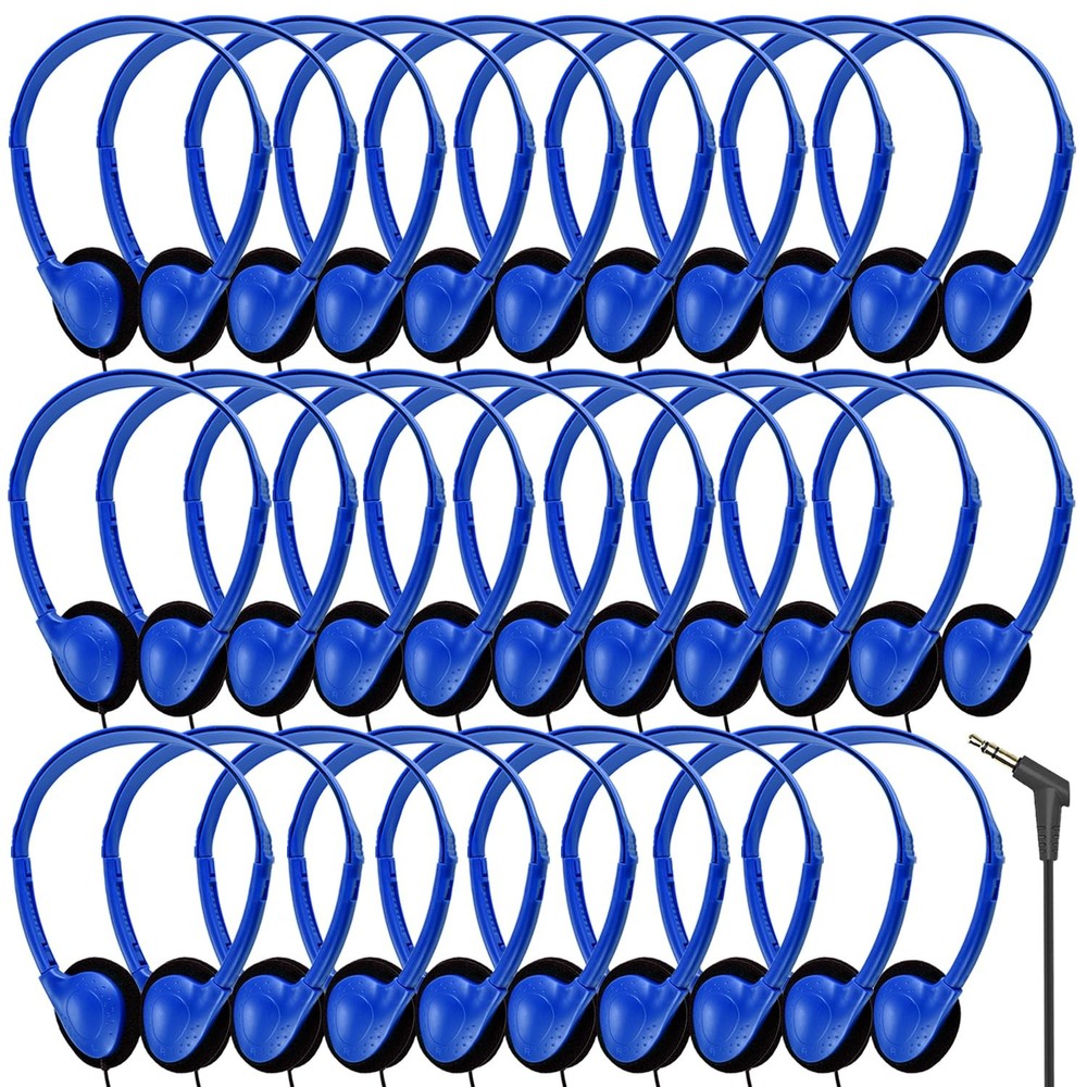 Bulk Earbud Headphones 50 Pack for Classroom , Wholesale Wired Durable Earpho…