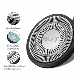 MAX-T Replacement Shaver Head – 100% Original 1 Count (Pack of 1), Silver