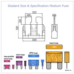 100pcs Car Automotive Medium Standard Fuses Auto Blade Fuse Assortment Kit APM