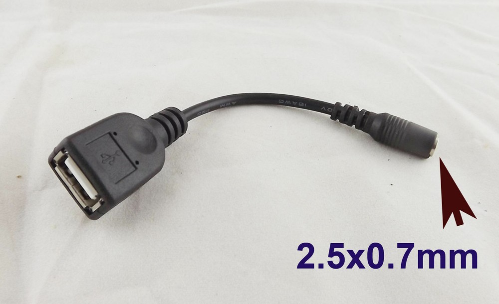 USB 2.0 A Female To 2.5×0.7mm Female DC Tip Power Adapter Converter Cord Cable