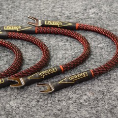 4x hifi Speaker Jumper Cable Bi Wire occ silver wire spade to spade