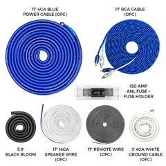 4 Gauge OFC Complete Amp Wiring Install Kit, AMPKIT-4GA-ELITE