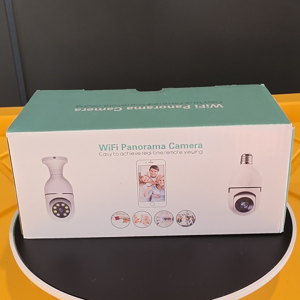 WiFi Panorama Camera 360° White Bulb Camera Wi‑Fi Night Vision Two‑Way Audio