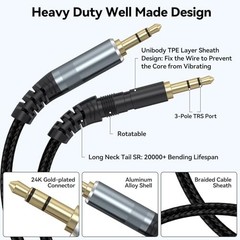 AUX Cable 10Ft, 3.5Mm Audio Cable Long Aux Cord Male to Male 10 Feet Auxiliary H