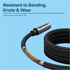 3.5mm Audio Male to Female Jack Aux Extension Cable Audio and Microphone – 3 ft