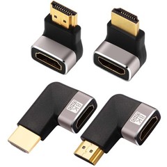 4 Pack Black 8K HDMI Right Angle Adapter 90 and 270 Degree