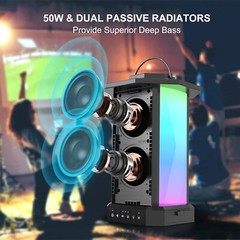 Outdoor Bluetooth Speakers, 50W Loud Wireless Waterproof Lantern Speaker