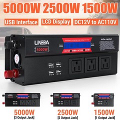 5000W Car Power Inverter 12V 24V to AC 110V Modified Sine Wave Solar Converter