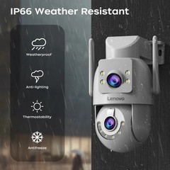 Lenovo 4K Dual Lens PTZ Security Camera WiFi 5G Outdoor Auto Tracking IP66 Gift