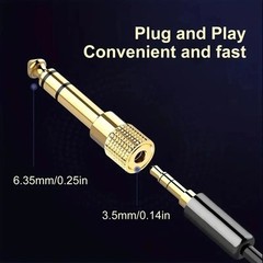 2pc 6.3mm 1/4 Male plug to 3.5mm 1/8″ Female Jack Stereo Headphone Audio Adapter