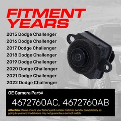 For Dodge Challenger (2015-2019) Backup Camera OE Part # 4672760AB, 4672760AC