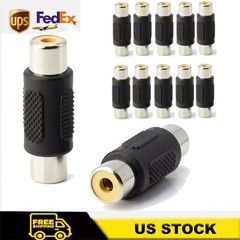 10-Pack Video Female to Female Jack Coupler Adapter Connector AV RCA Audio