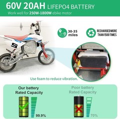 60V 20Ah Battery Pack Li_thium Lifepo4 for B_ike 1500W Ele c/tric Motor 50A BMS