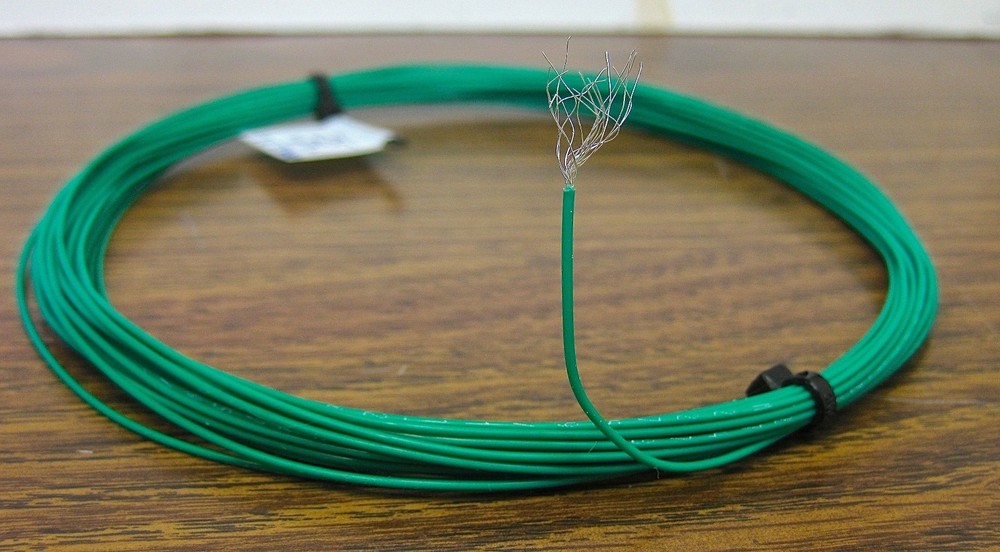 25 feet 26 AWG stranded Silver Plated PTFE Wire Green 19 strand SPC