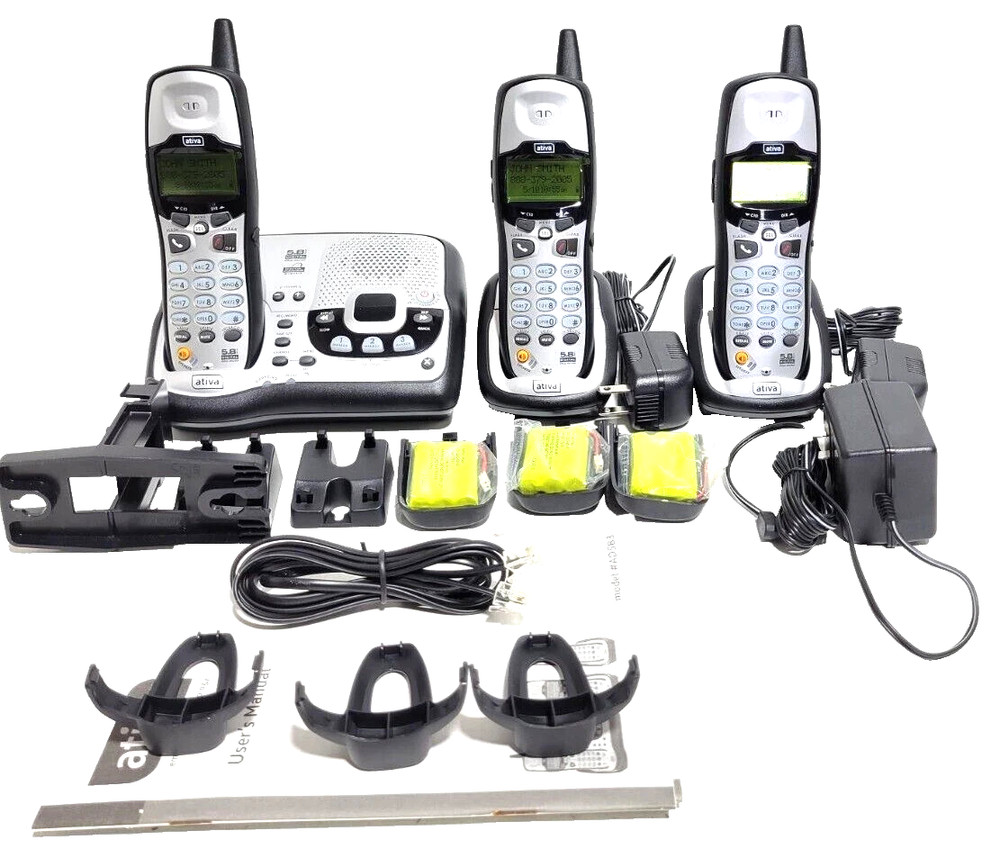 Ativa AD583 3-Handset 5.8GHz Cordless Phone System With Call Waiting/Caller ID