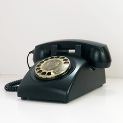 TelPal Corded Telephone Antique Rotary Dial 8008-Black Vintage Home Office Decor