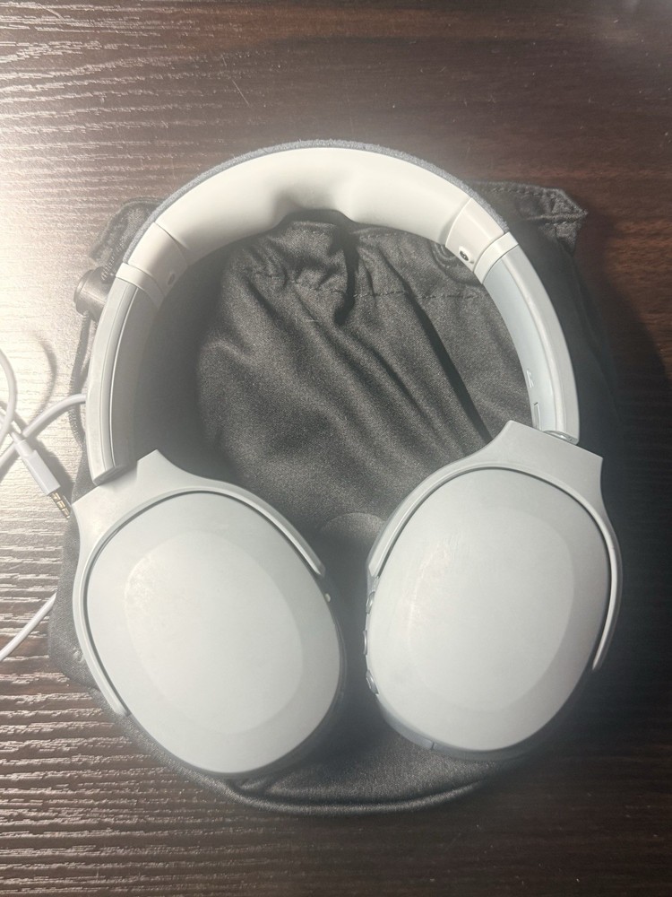 Skullcandy Crusher Evo Gray Foldable Over-Ear Wired Headphones 3.5mm + Pouch