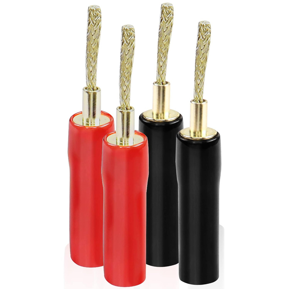 Flex Pin Banana Plugs Connector, Braided 2MM Banana Plug Wiring Plug Pin Gold-Pl