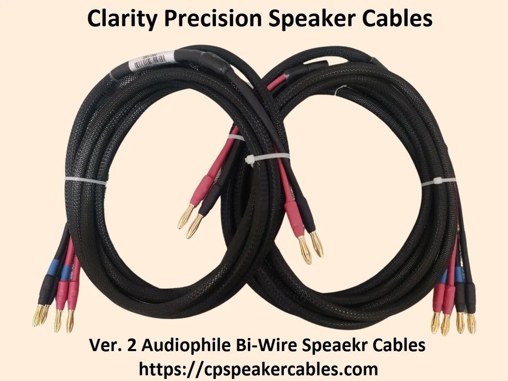 Clarity Precision Ver. 2 Bi-Wire Audiophile Speaker Cables – Handmade In USA