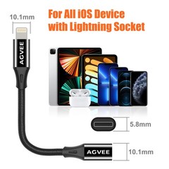 AGVEE [6.6ft Lightning Extension Cable Braided Female to Male 6.6ft, Black