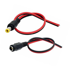 10 Pairs 12V 5A DC Power Pigtail Barrel Plug 2.1Mm X 5.5Mm Male Female Connector