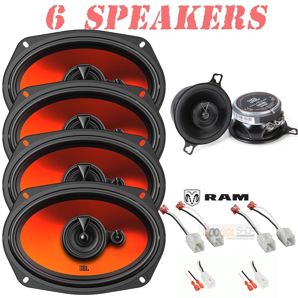 JBL 560W 6×9″ Door & 75W 3.5″ Dash Speakers for 2009-2025 Dodge RAM 1500, 2500