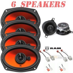 JBL 560W 6×9″ Door & 75W 3.5″ Dash Speakers for 2009-2025 Dodge RAM 1500, 2500