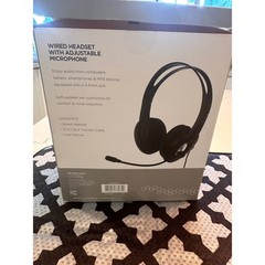 Ativa Wired Headset with Adjustable Microphone Black Over-Ear 5345725