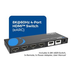 OREI 8K@60Hz 4-port HDMI™ Switch (eARC) (BK-4929)