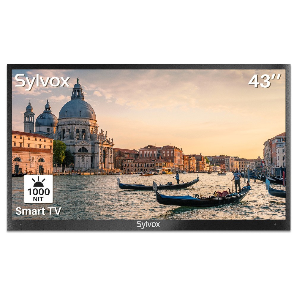 SYLVOX 43” Outdoor TV Waterproof 4K Smart TV 1000 nits for Partial Sun Deck Pro