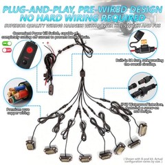 4Pods Full Angle All Pure White LED Rock Lights Full Kit Plug and Play & Pre …