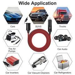 13 ft Car Cigarette Lighter Socket Extension Cord Cable Heavey Duty Adapter 12V