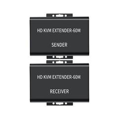 60M Video Extension Hub Adapter HDMI KVM USB-A RJ45 Lan Ethernet Extender