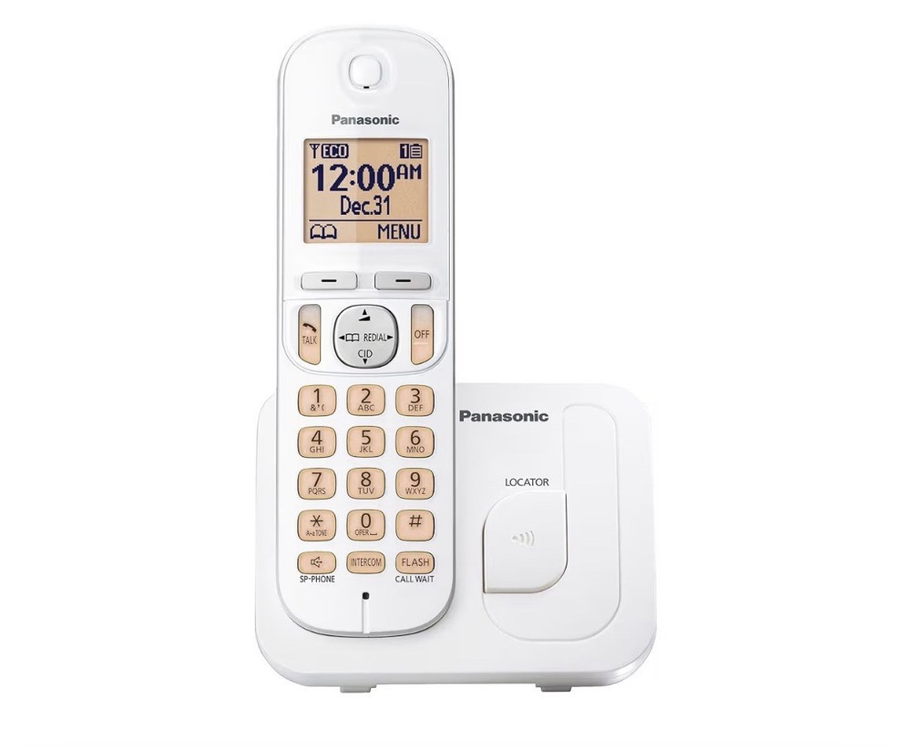 Panasonic KX-TGC200W Cordless Phone White Call Block Speakerphone 1 Handset