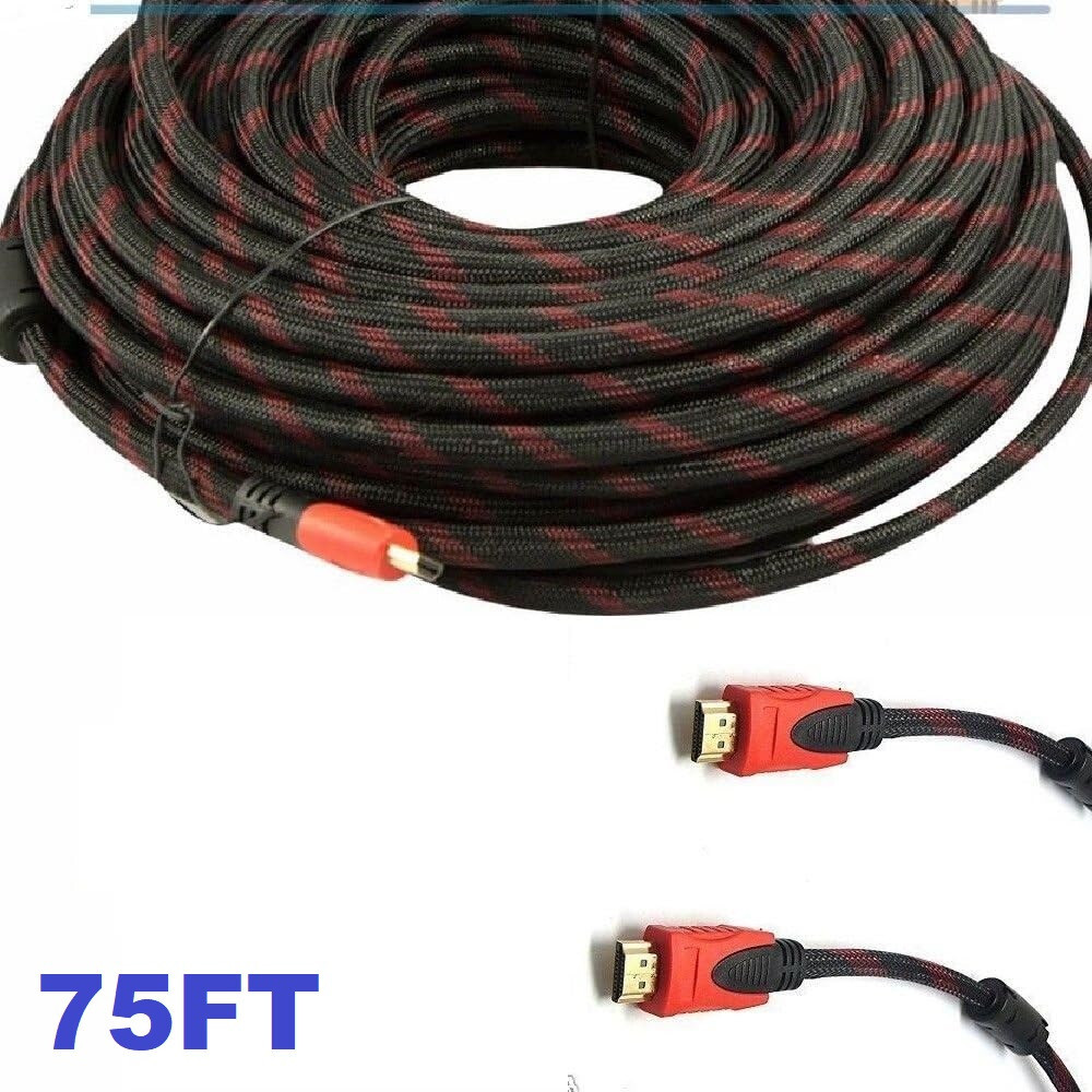 HDMI CABLE 75ft HIGH-SPEED For BLURAY DVD PS4 PS5 HDTV XBOX LCD TV LAPTOP PC US