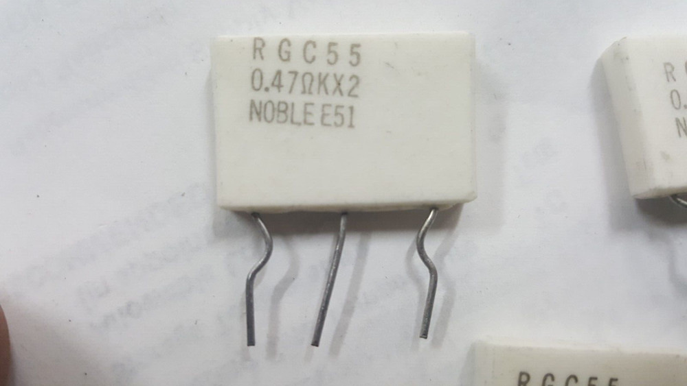 Ceramic Emitter Resistor by NOBLE E51 purchased from ONKYO USA corp. 5W 0.47ohm