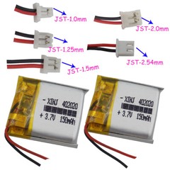 2pcs 3.7V 150 mah Polymer Li Battery 402020 2pin JST-PH 1.0/1.25/1.5/2.0/2.54 mm