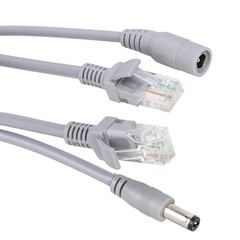 priaolker 10M/33FT Ethernet CCTV Cable, Cat 5 RJ45 + 2.1×5.5mm 10m/33ft, gray