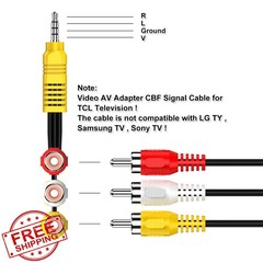 BERLAT Video AV Component Adapter Cable for TCL TV 3 RCA to AV Input